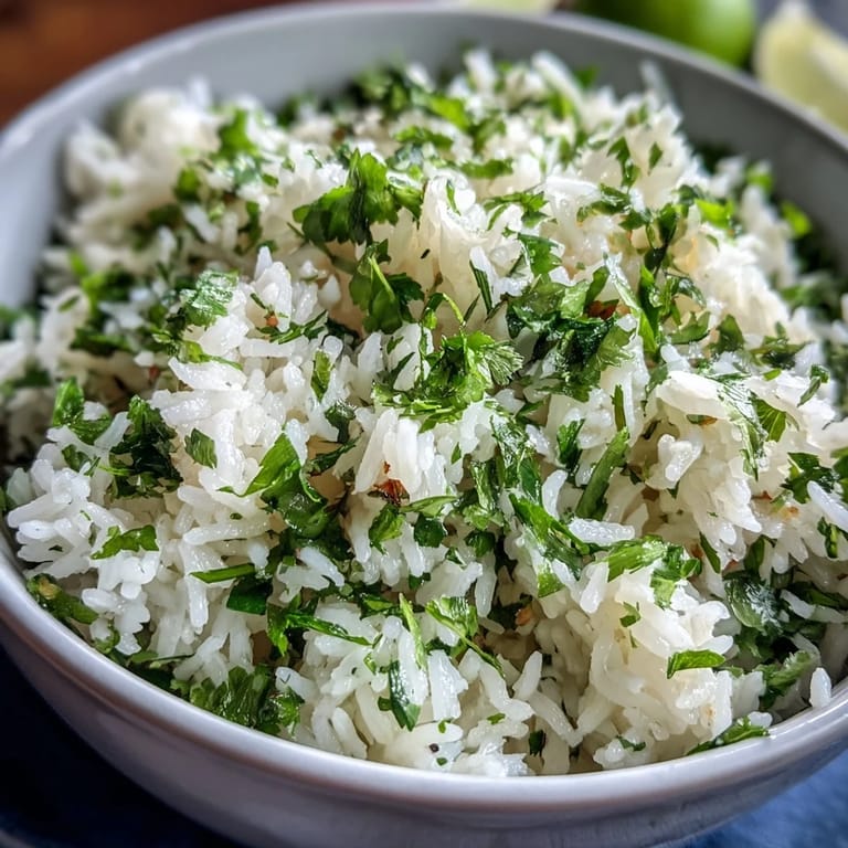 Perfectly cooked cilantro lime rice, ready to brighten any plate with flavor.