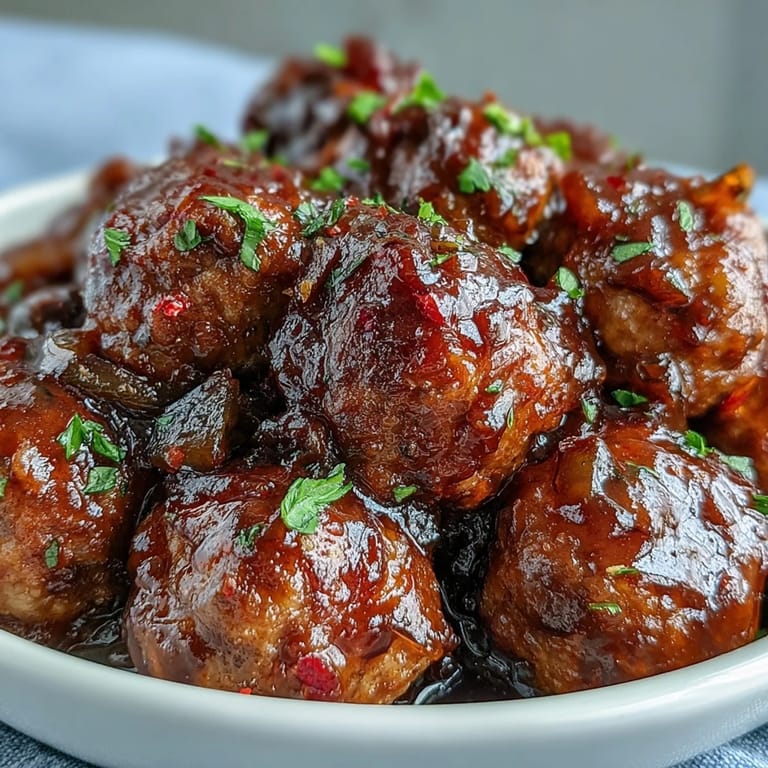 Tender Slow Cooker Peach Glazed Meatballs on toothpicks, served from a slow cooker for a party appetizer with vibrant orange glaze.