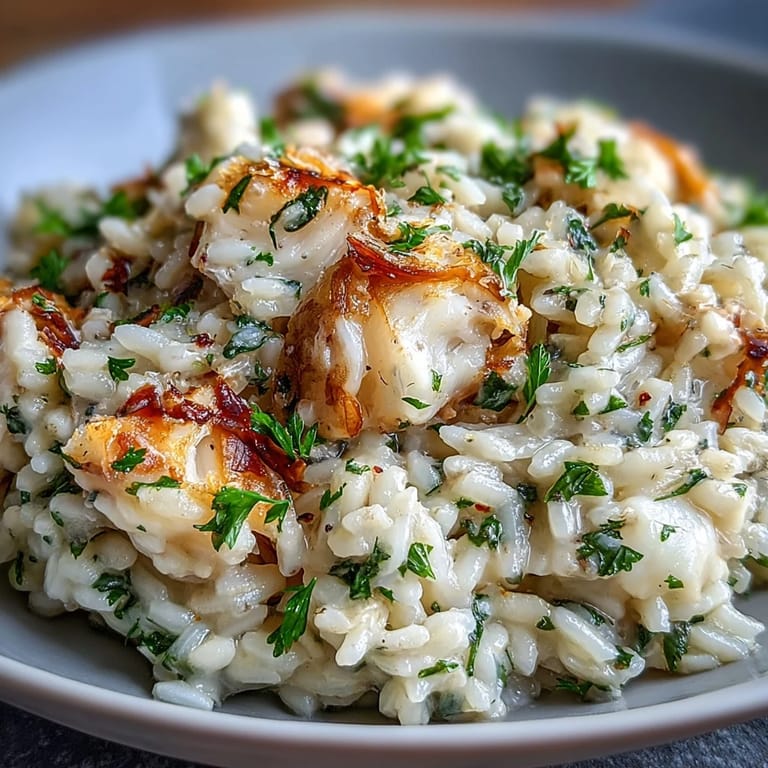 Smoked Haddock Risotto served family-style in a cast-iron skillet, garnished with fresh lemon zest alongside a glass of white wine.
