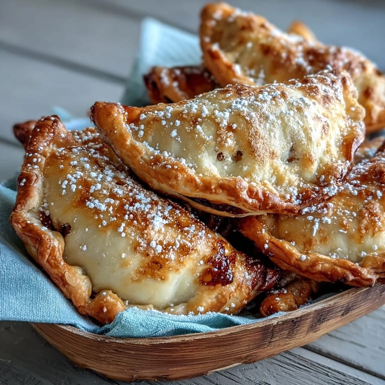 Warm guava and cheese empanadas served on a plate, showcasing the sweet, sticky guava paste inside.