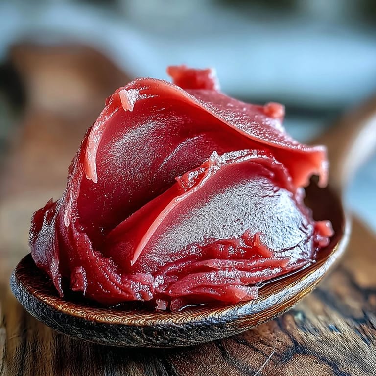 A glossy slice of homemade guava paste is served with salty crackers and cream cheese for a classic sweet and savory pairing.