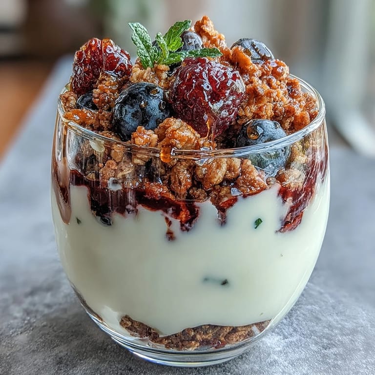 Wholesome Greek yogurt berry parfait featuring a satisfying granola crunch, perfect for a quick, gluten-free breakfast or post-workout snack.