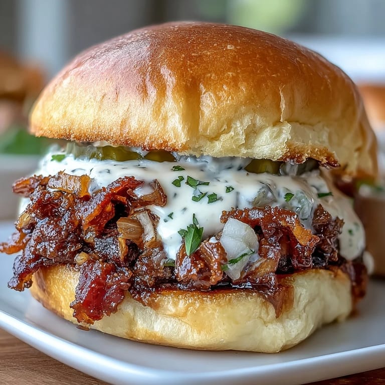 A tray of freshly prepared mini smash burger rolls with cheese and pickles.