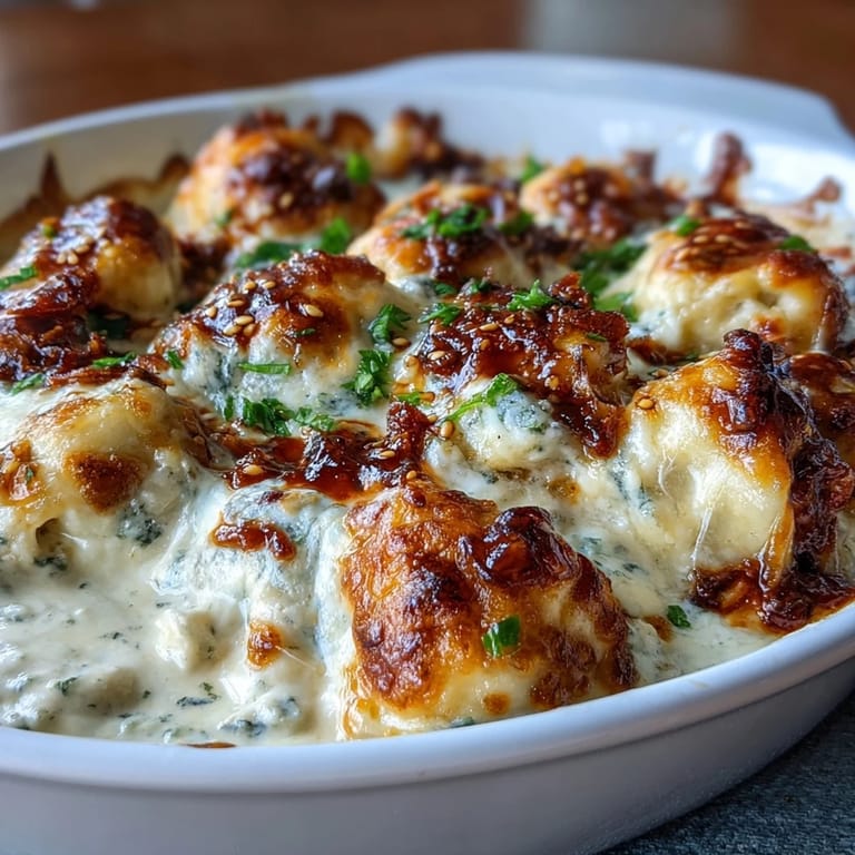 Comforting Trader Joes Dumpling Bake casserole featuring tender dumplings smothered in rich sauce and melted cheese, served hot from the oven.