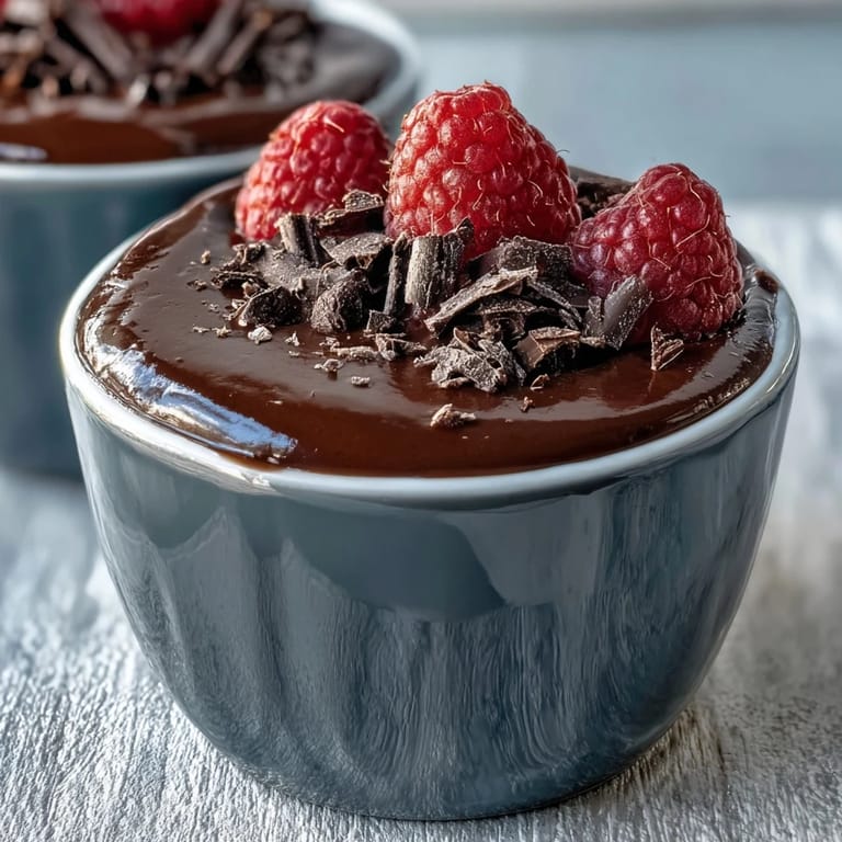 Decadent chocolate cottage cheese mousse cups layered with melted dark chocolate and garnished with roasted nuts for added crunch.
