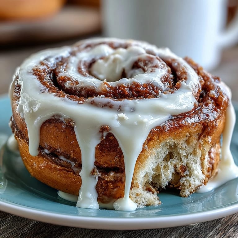 Golden-brown bagels with rich cinnamon swirls, drizzled with a smooth vanilla Greek yogurt glaze for added protein.  