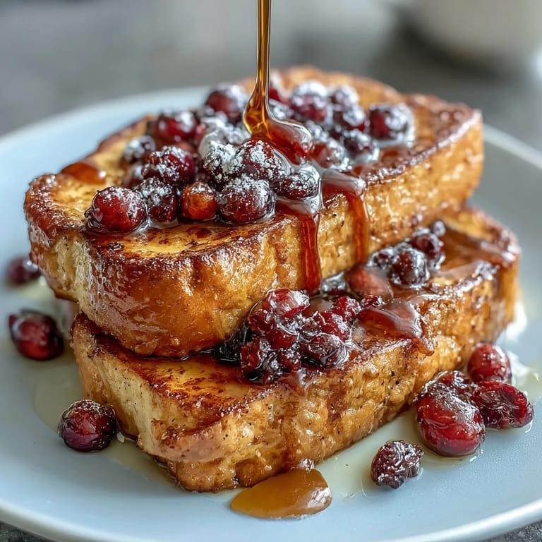 Close-up of lemon blueberry sourdough French toast bake, featuring juicy berries and a custard-soaked, crispy top.