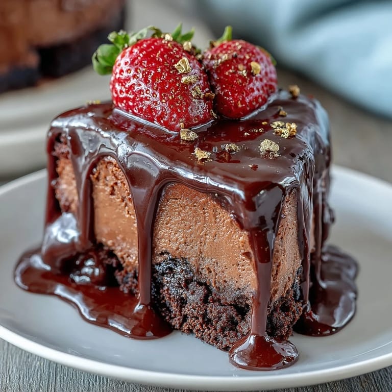 Luxurious mini cheesecake cups inspired by Dubai desserts, featuring smooth cream cheese filling, crunchy chocolate base, and vibrant strawberry garnish for an elegant treat.