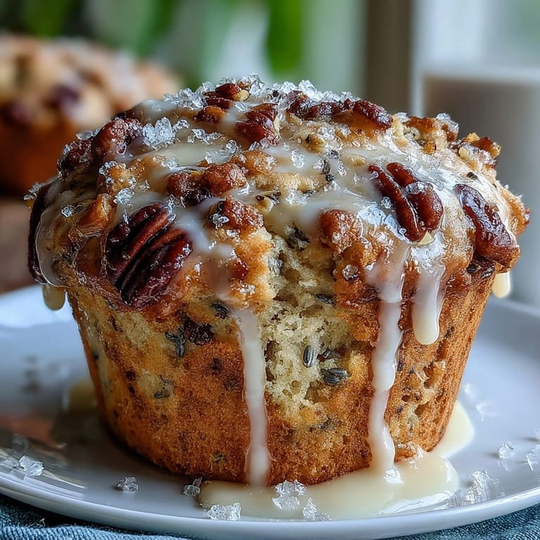 Freshly baked lemon poppy seed muffins drizzled with tangy glaze, ideal for a sunny morning treat.