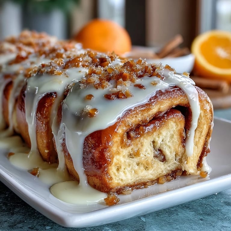 Fluffy orange rolls drizzled with sweet cream cheese frosting, a bright citrus twist on classic cinnamon rolls.