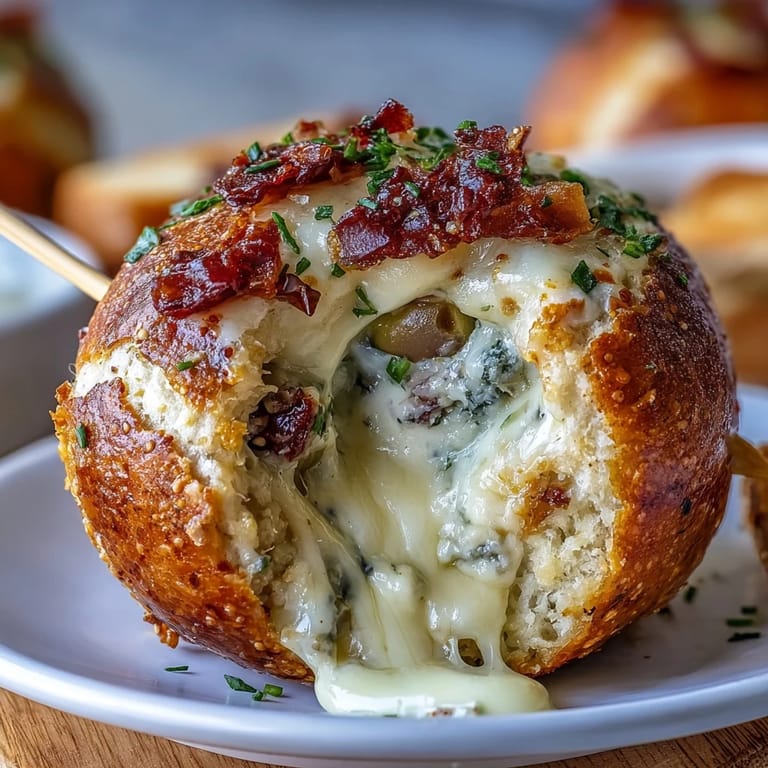 Bite-sized Derby party snacks with warm, flaky cheese dough encasing juicy green olives, perfect for festive gatherings.