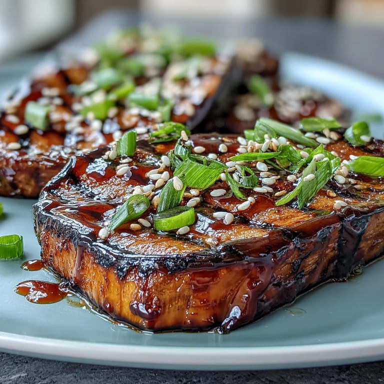 Japanese-style miso-glazed eggplant with a rich, savory-sweet coating, roasted until the edges are beautifully caramelized.