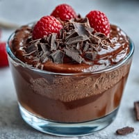 High-protein chocolate cottage cheese mousse cups with a silky texture and rich cocoa flavor.  