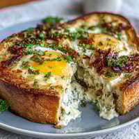 Fresh asparagus and creamy egg tartines on rustic bread, garnished with chives and lemon zest for a bright spring brunch.
